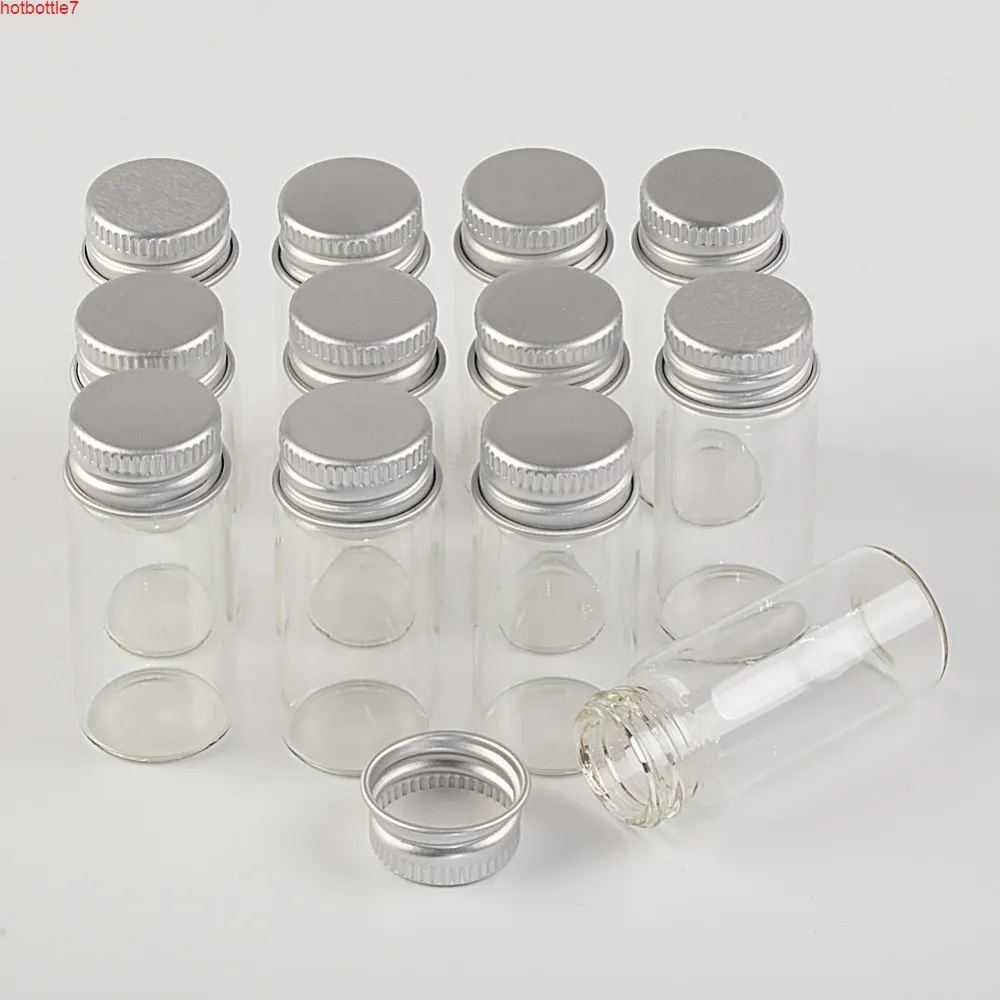 22 * 50 * 13mm de mini bouteilles en verre avec capuchon en métal vide petite bouteille de bouteille de flacon de flacon 100pcsLOTHIER Quantité