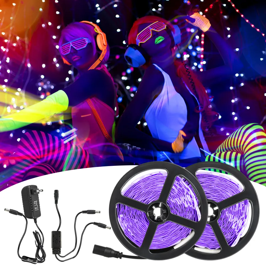 Flexible Purple Led Strip Lights Light For Glow Party Ultraviolet UV Lamp 385 400nm Black Ligth 2835 SMD DC12V LED Ribbon From Fadacai08 28.35 DHgate.Com