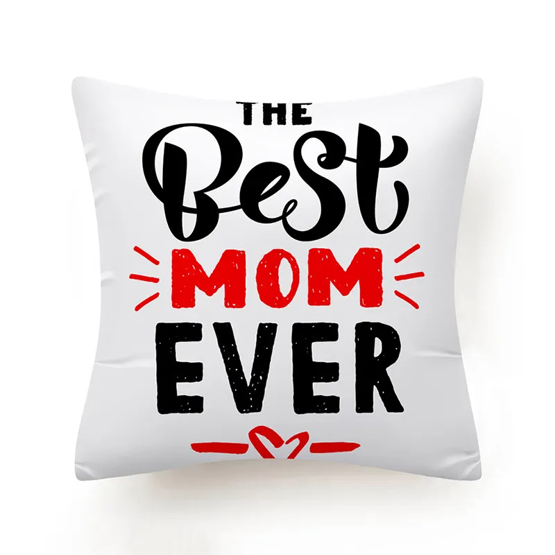 printed pillow case home sofa decor happy mother's day pillow case peach skin 18x18 inch I love mom best mom ever T3I51637