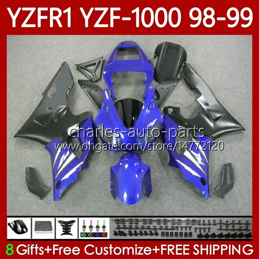 Тело мотоцикла для Yamaha YZF R 1 1000 CC YZF-R1 YZF-1000 98-01 CUDLEWORK 82NO.22 YZF R1 YZFR1 98 99 00 01 1000CC YZF1000 1998 1999 2000 2001 Обсуждение OEM Набор набор стоковых BLK BLK