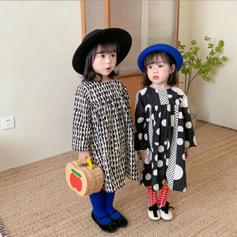 Compra Nueva Llegada Bebé Niña Ropa Vestidos Primavera Manga Larga O Cuello  Grande Lunares Imprimir Vestido Elegante Princesa Ropa Algodón Barato |  Entrega Rápida Y Calidad | Es.Dhgate