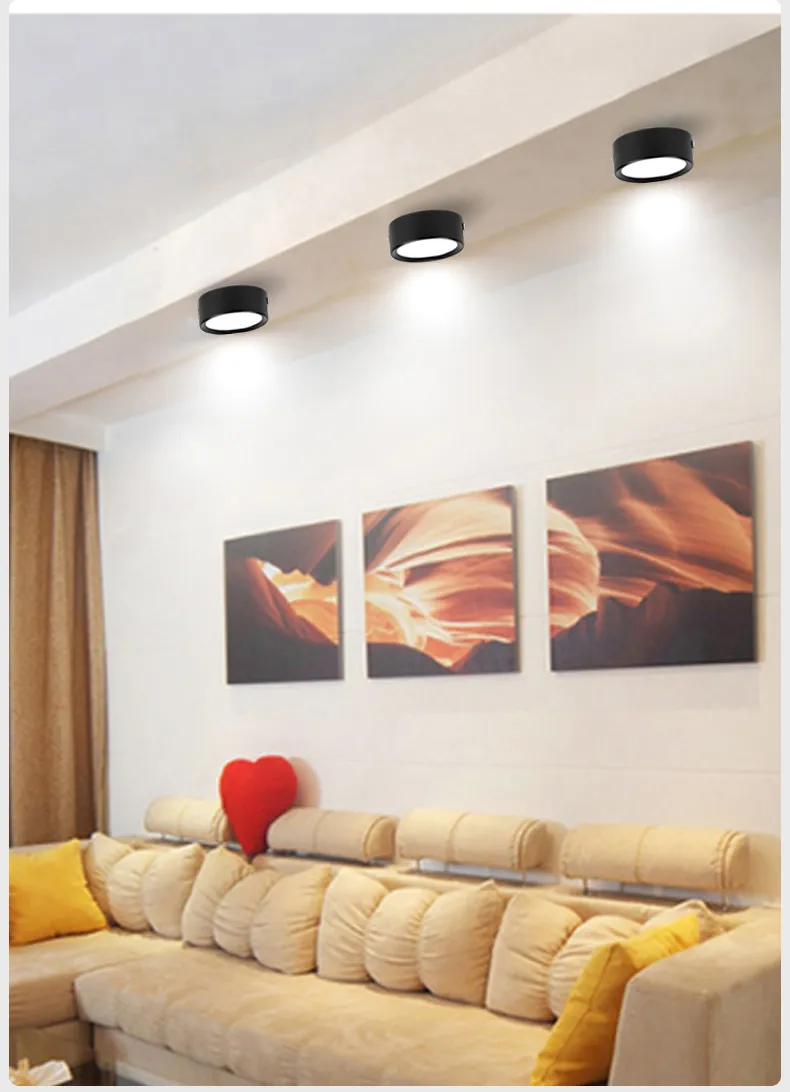 LED Downlights 표면 장착 5W 10W 15W 아래로 빛 현대 RECEED LED 스포트 라이트 거실 110 / 220V 스팟 LED 전등