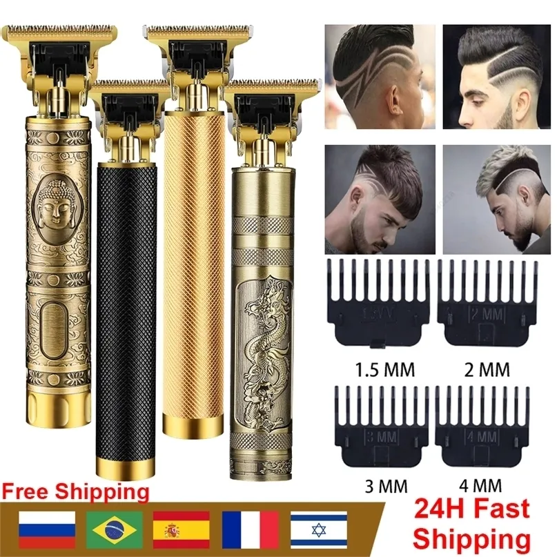 T9 USB Electric Hair Cutting Machine Rechargeable Cut Clipper Man Shaver Trimmer för män Barber Professional Beard Trimmer 220303