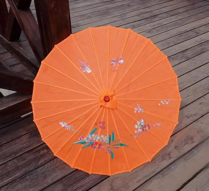 50pcs / lot 무료 배송 다채로운 손으로 그린 ​​웨딩 실크 파라솔 중국 우산 신부 무작위 색상