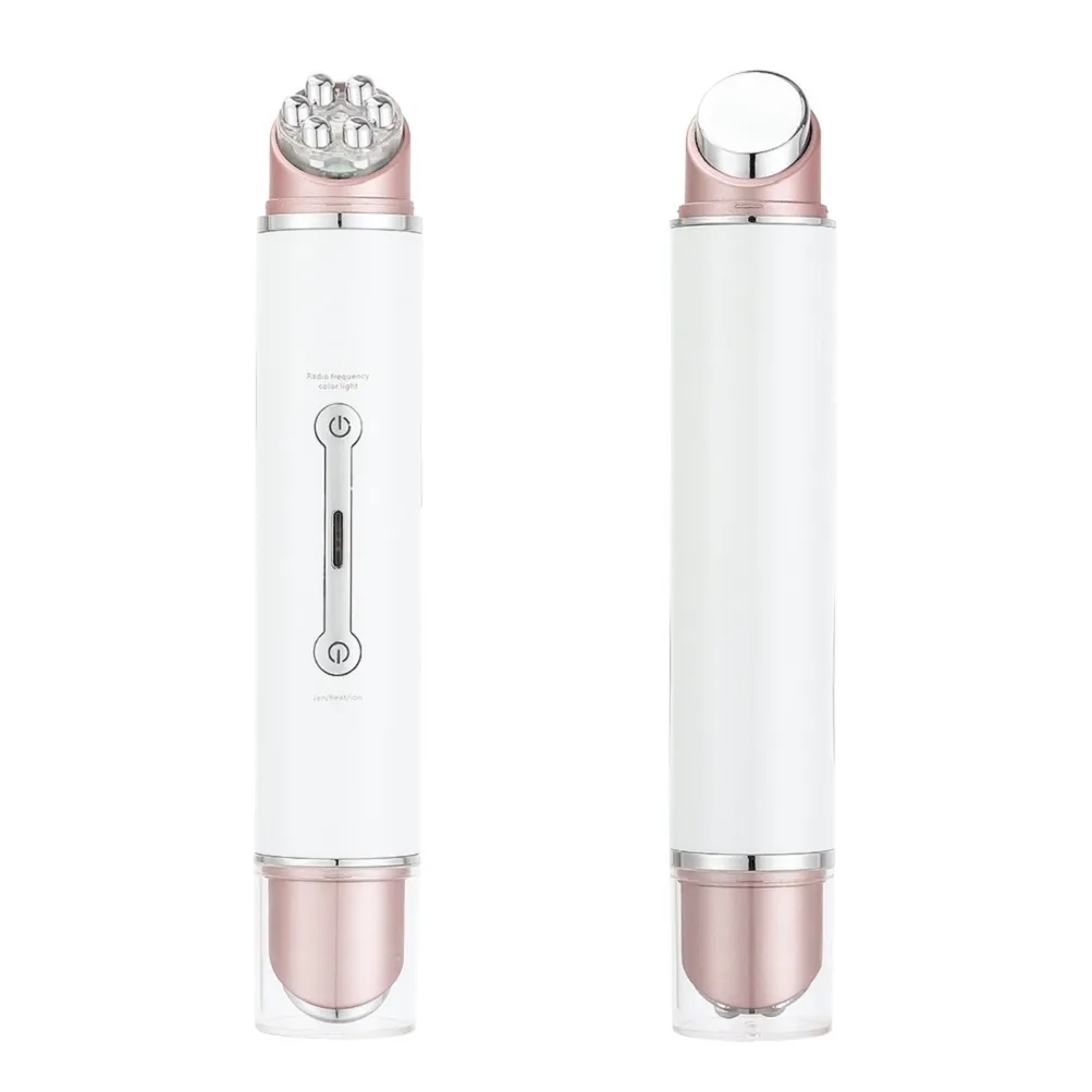 Double tête Photon Thérapie EMS Microvibration Beauté Machine Eye Massage Stylo Lifting Du Visage Outils De Soins Du Visage Masseur De Visage