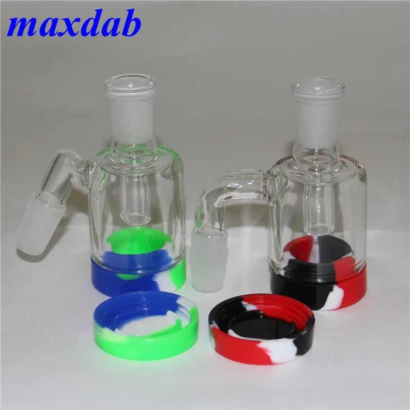 Hookah Ash Catcher with silicone jar 14mm 18mm Male Female ashcatcher Heady Glass Bong Smoking Accessories