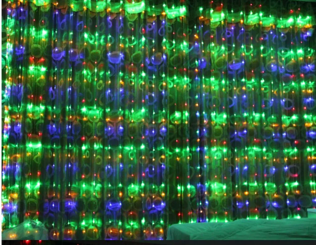 3M 3 M 516 LED'ler Dijital Su Akışı Snowing Etkisi Perde Led Şelale Işıklar Noel Noel Düğün Arka Plan 110V-240V x