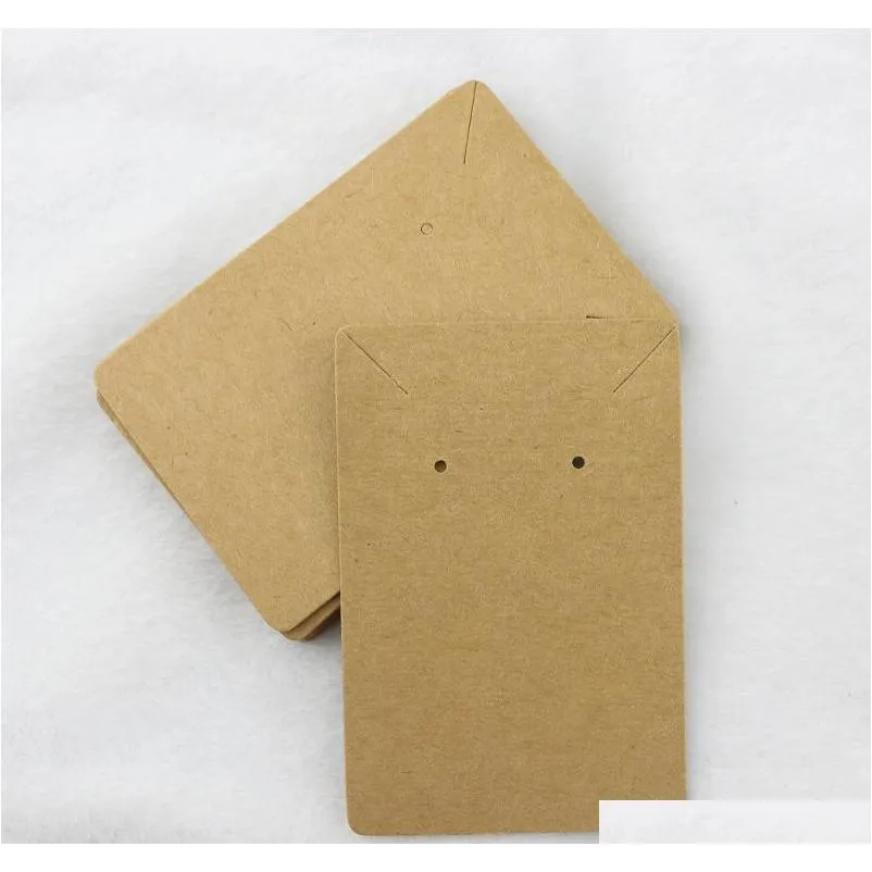 6*9cm 100pcs/lot jewelry display card price tag kraft paper earring holder necklace cards can custom logo