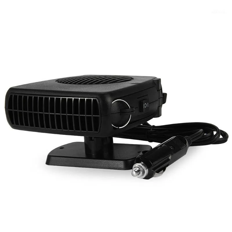 Ventiladores de coche 12V 150W ventilador de calefacción descongelador desempañador calentador automático con mango oscilante encendedor de cigarrillos SUV calentador de vehículos Fans1