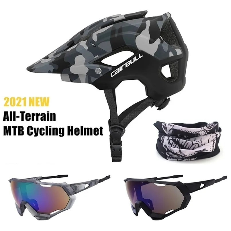 CAIRBULL All-terrain Camouflage Bike Helmet Ultralight Bicycle Cycling XC AM Integral MTB Riding Casco Bicicleta 220105