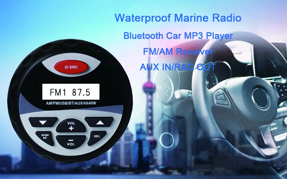 Freeshipping 100W 4 inch Marine Waterdichte Bluetooth Box Luidsprekers Compacte Audio Stereo Sound System Speaker voor Boot Golf Cart ATV UTV