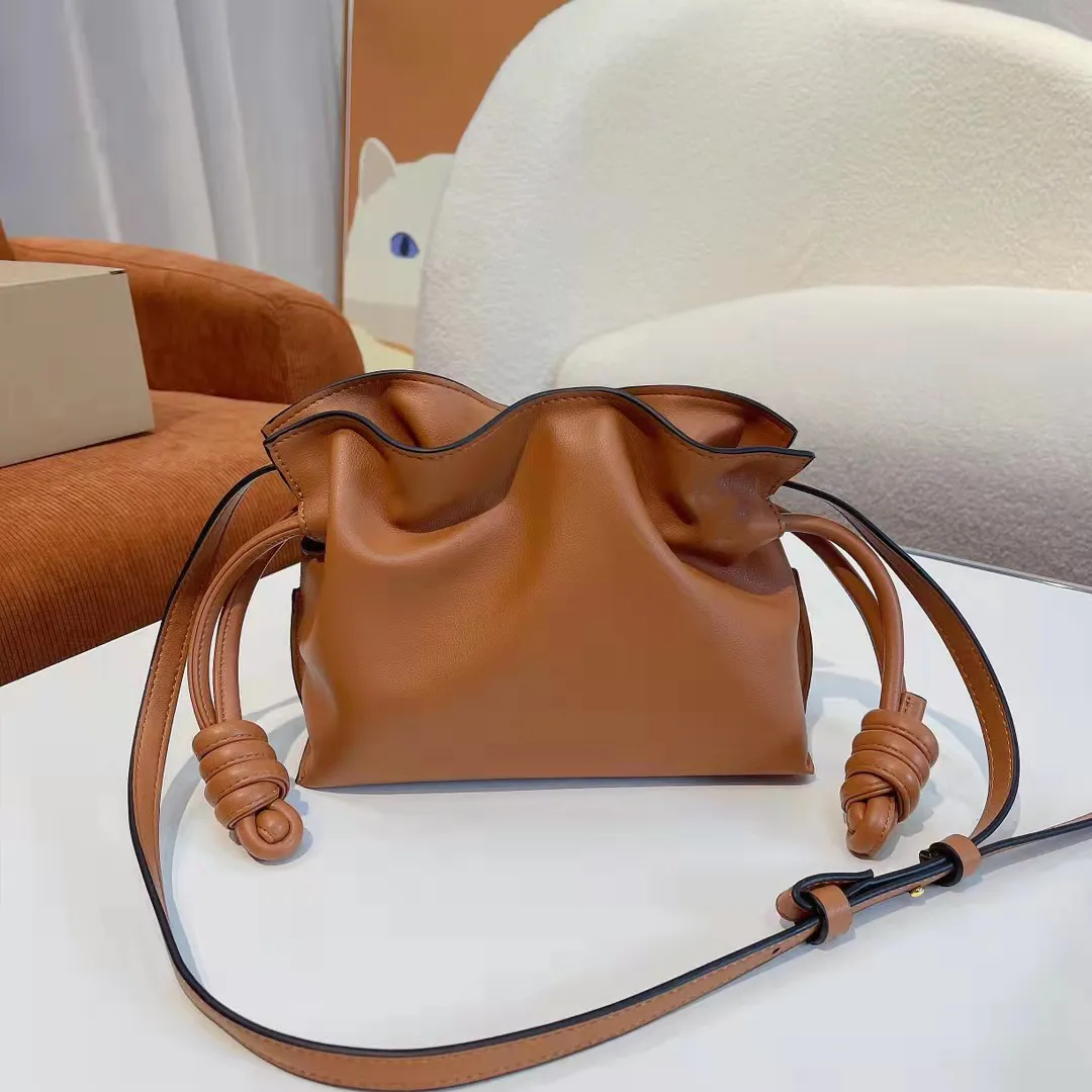 Drawstring Bucket Bag Lucky Bags-Bag,Shoulder Bags Messenger Bag,Handbag Side Curved Edge Knotted Leather Strap Size30*10*23