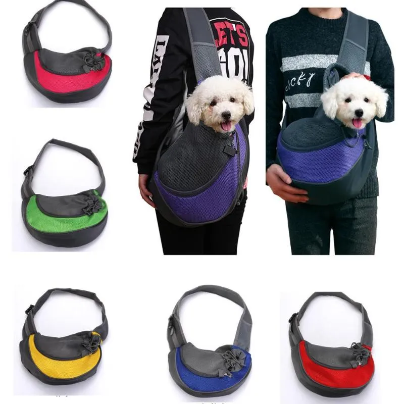 Pies Car Seat Okładki Pet Carrier Outdoor Travel Torebka Cat Mesh Oxford Pojedyncza torba na ramię Sling Comfort Tote