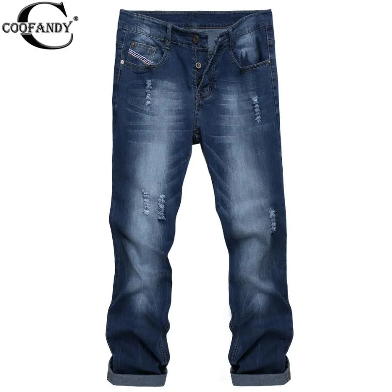 Мужские джинсы COFANDY повседневные джинсовые изношенные стройные разорванные штаны