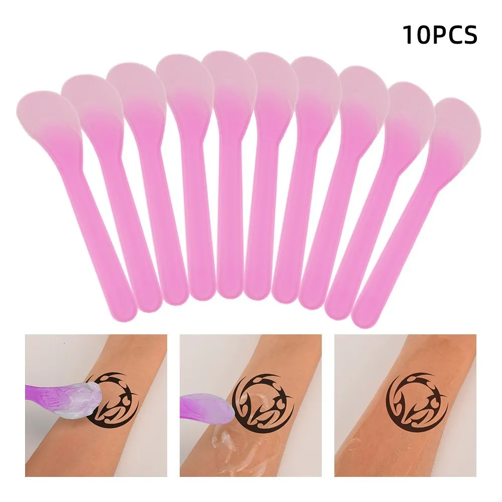 10 Stks Cosmetische Masker Mixing Lepel Spatulas Wegwerp Plastic Tattoo Spatel Facial Cream Masks Tip Spatulas