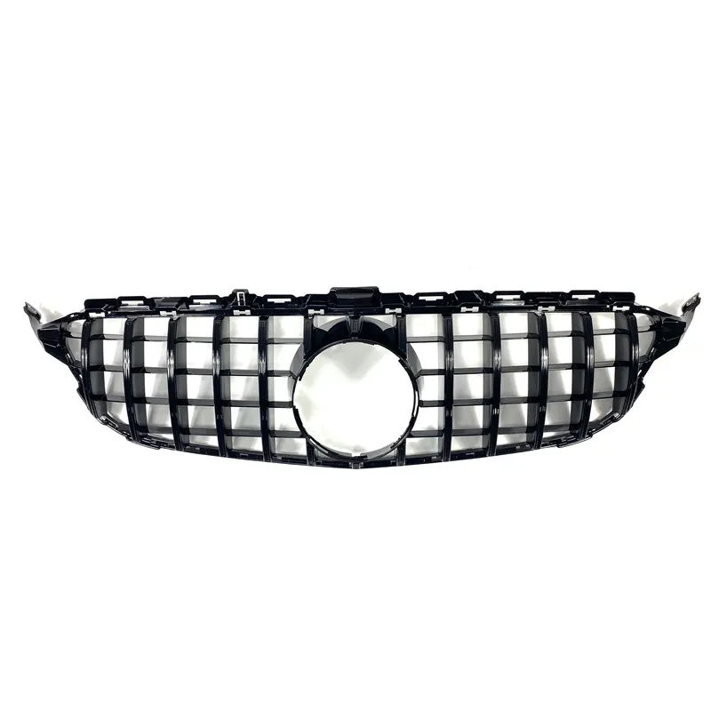 1 pièce Style GT Noir Front Bumper GRILLES POUR CLASSE CLASSE W205 ABS ABS Accessoires de maille