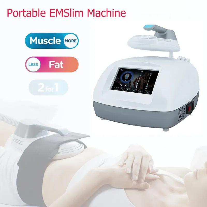 Una maniglia per uso domestico Touch screen per scolpire il corpo Macchina per la bellezza Hiemt Mini Neo con tecnologia RF 7 Tesla Sculpt Ems Stimolatore muscolare Perdita di peso EMS Macchina dimagrante