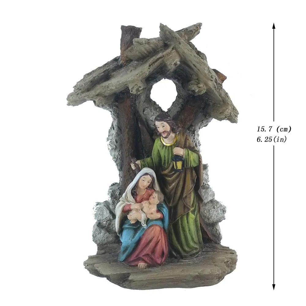 Zayton Figurina Sacra Famiglia Presepe Decorazione della casa Statue di Cristo Gesù Maria Giuseppe Scultura in miniatura Regalo di Natale 201203