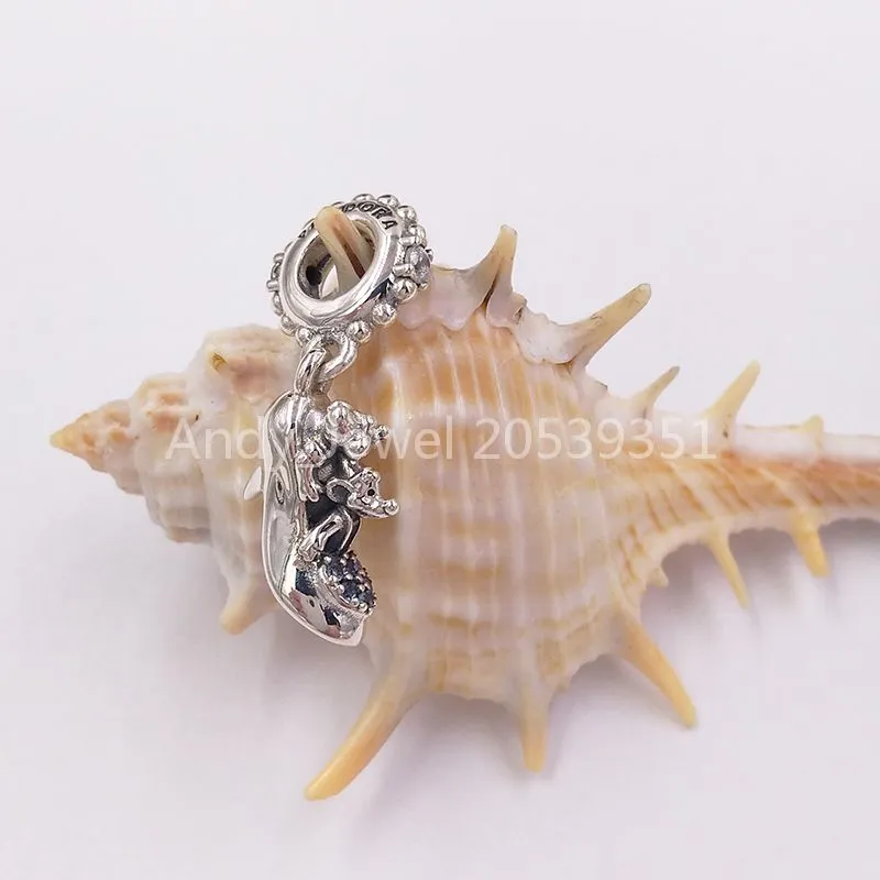 Andy Jewel Authentic 925 Sterling Silver Beads Pandora DSN Askepott Glass Slipper Möss Dingle Charms Fits European Pando2242