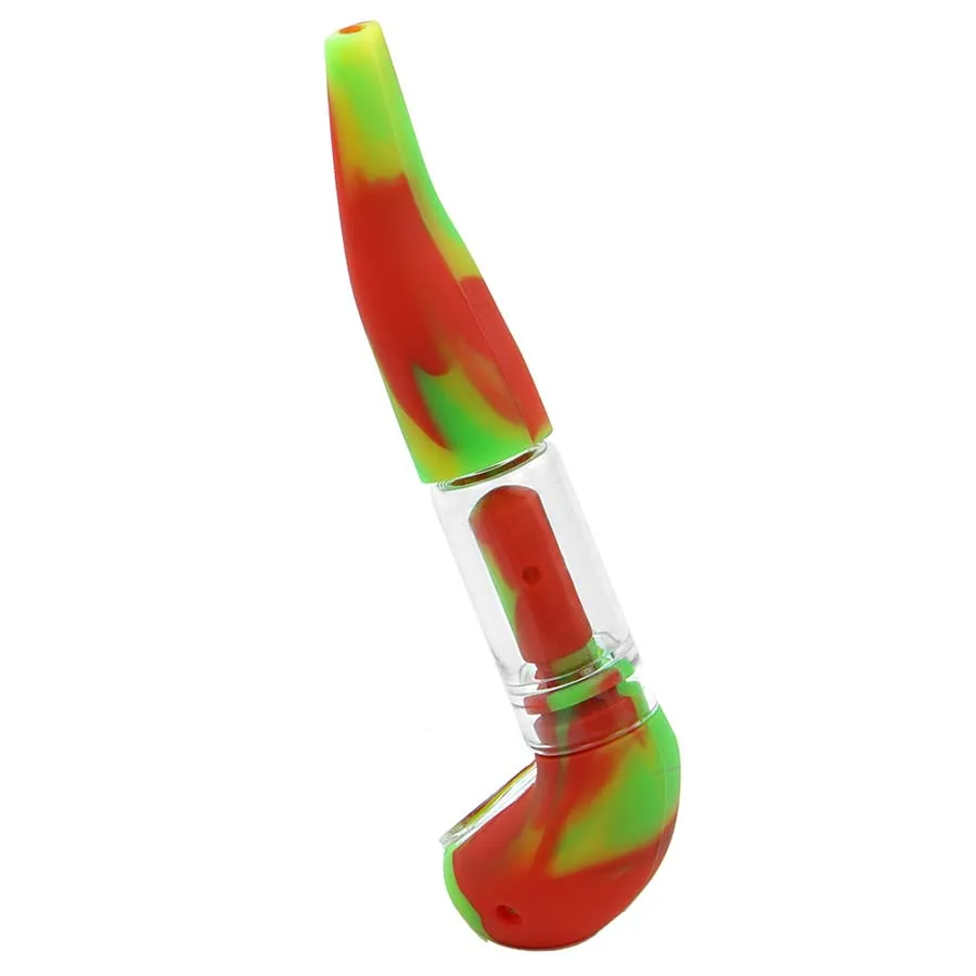 Pipa per note musicali pipa per fumatori elettrica dab rig pipa a mano in silicone olio cucchiaio tubi 75 * 40mm con ciotola di vetro portatile infrangibile