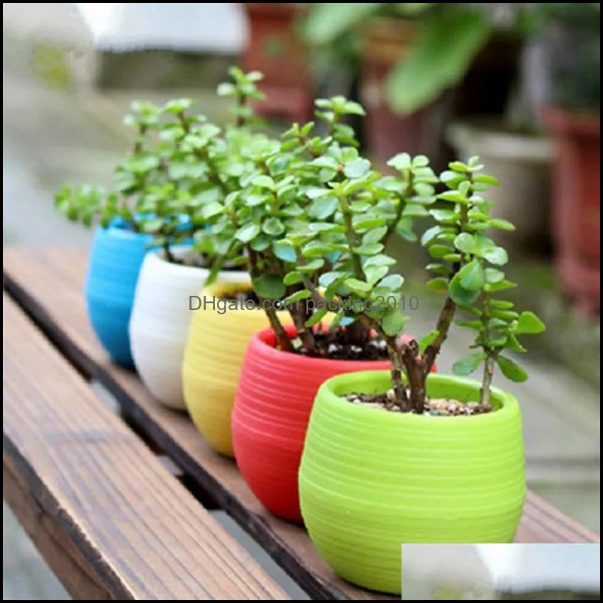 Jardinières Pots Fournitures de Jardin Patio, Pelouse Maison 200Pcs Jardinage Fleur Petit Mini Colorf Plastique Pépinière Planteur Déco Outil A28 Drop Delive