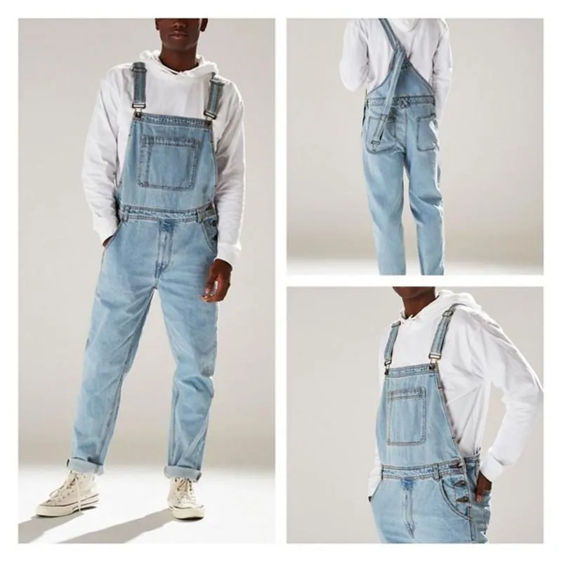 Erkek Kot Tulum Takım Elbise Erkekler Tulum 2021 Sonbahar Kış Pamuk Rahat Erkek Denim Pantolon Tulum Playsuits Giyim Artı Boyutu