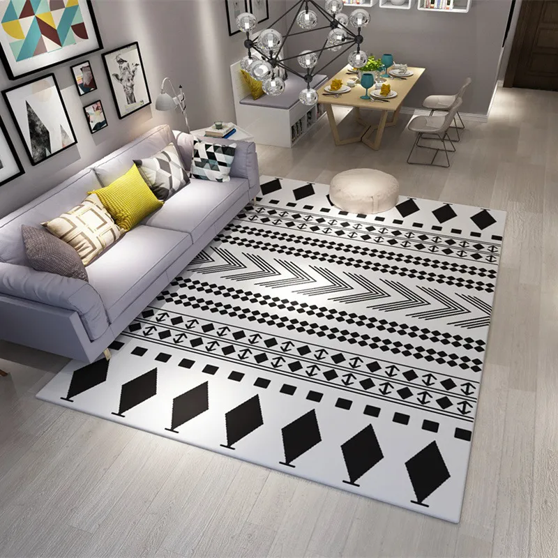 Geometric prtg livg large carpet bed modern home decoration, living room, washable