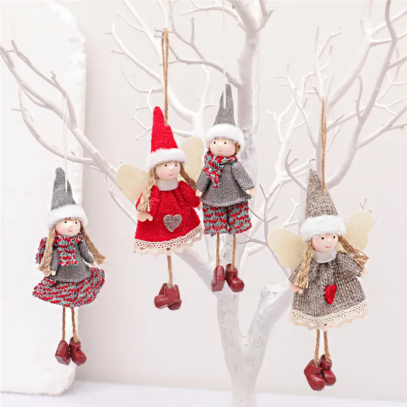Juldekorationer för Homel Angel Dolls Pendant Xmas Tree Hängande Ornament Tabell Inredning Nyårsgåva JK2011XB