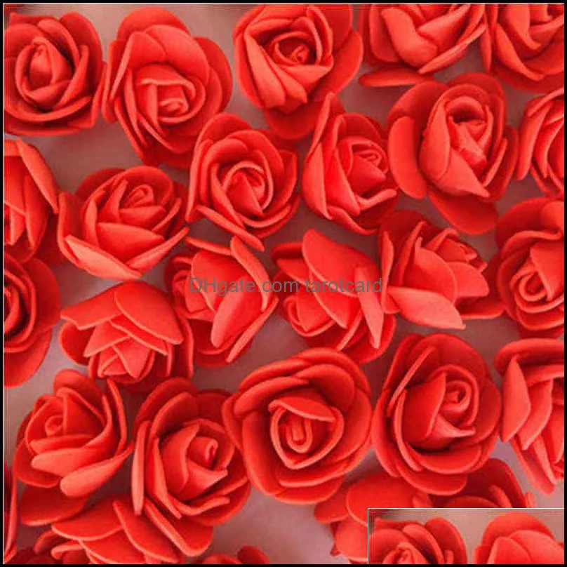 500pcs 3cm Mini Artificial PE Foam Rose Flower Heads For Wedding Home Decoration Handmade Fake Flowers Ball Craft Party Supplies