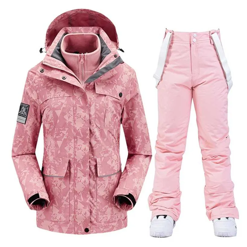 Skikak Dames Winter ING Snowboarding Kleding Dikke Warm Waterdichte Jassen Outdoor Sneeuwjas + Broek voor Merk 220106