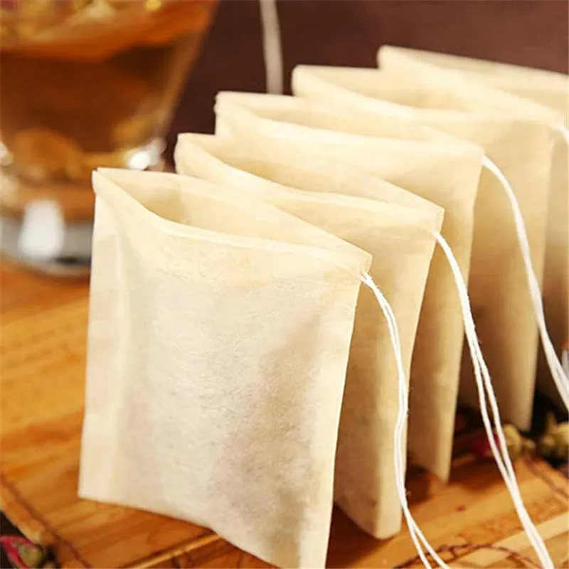 100 pçs/lote saco de filtro de chá utensílios de café descartáveis papel não branqueado infusor vazio para folhas soltas 6x8cm