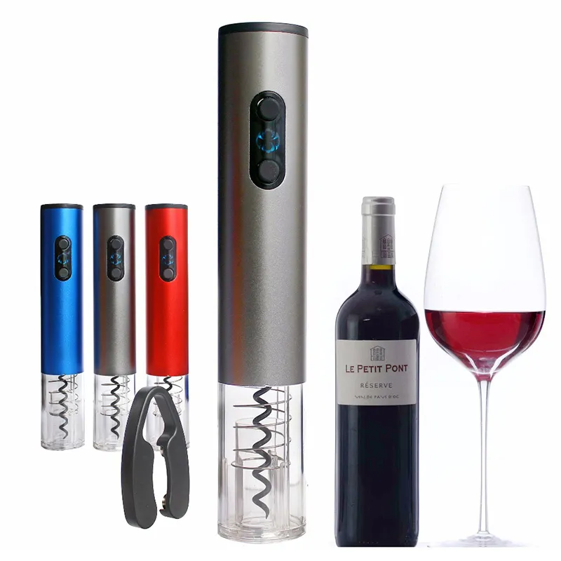 Rantion Ouvre-bouteille électrique à batterie sèche Ouvre-bouteille automatique Tire-bouchon avec coupe-capsule et bouchon sous vide Outils de cuisine 201201