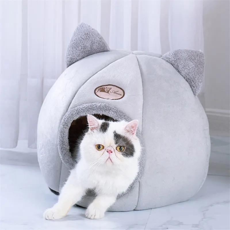 Chaud Pet Cat Dog Bed Coussin Kennel pour petits chiens moyens grands chats hiver lit pour animaux de compagnie chien maison chiot tapis taille m / l chien canapé-lit 201123