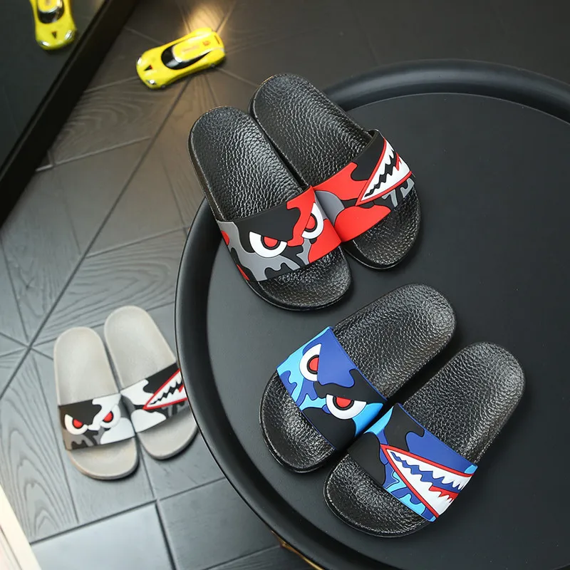 Non Slip Cartoon Shark Boys Slippers For Kids Perfect For Summer