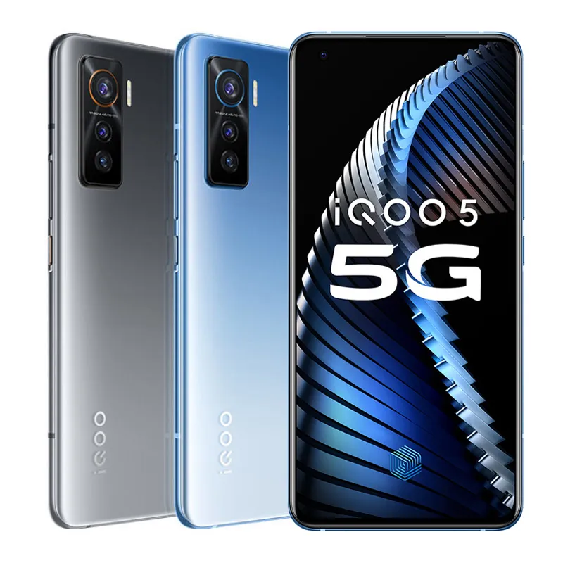 Originale Vivo iQOO 5 5G del telefono mobile 12GB di RAM 128 GB 256 GB ROM Snapdragon 865 Octa core Android 6.56" 50mp Agente NFC Wake telefono cellulare Face ID di Smart