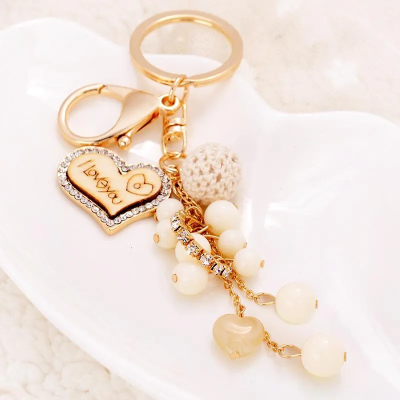 Heart Shaped Rhinestone Key Rings Metal Acrylic Zinc Alloy Keychain ...