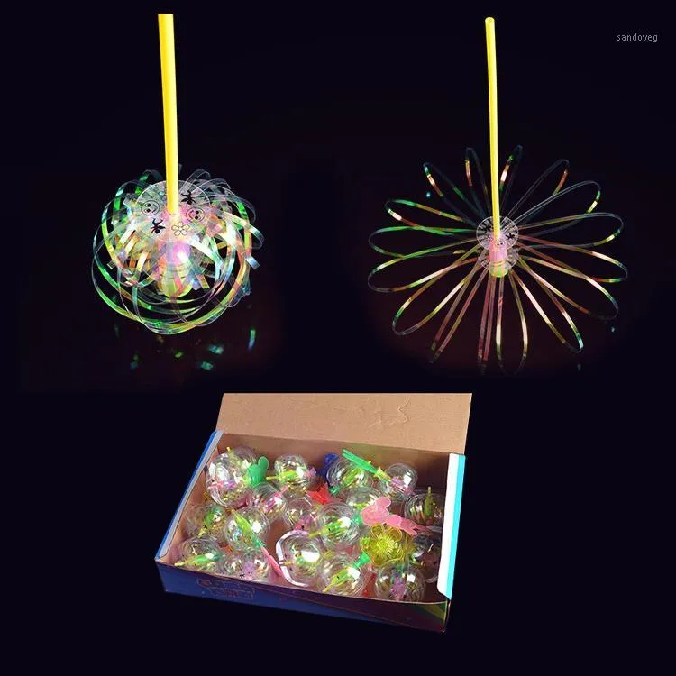 Divertido juguete mágico chispeante vara de husillo increíble rotar colorido burbuja forma brillo palillo juguetes para niños niños regalos MF9991