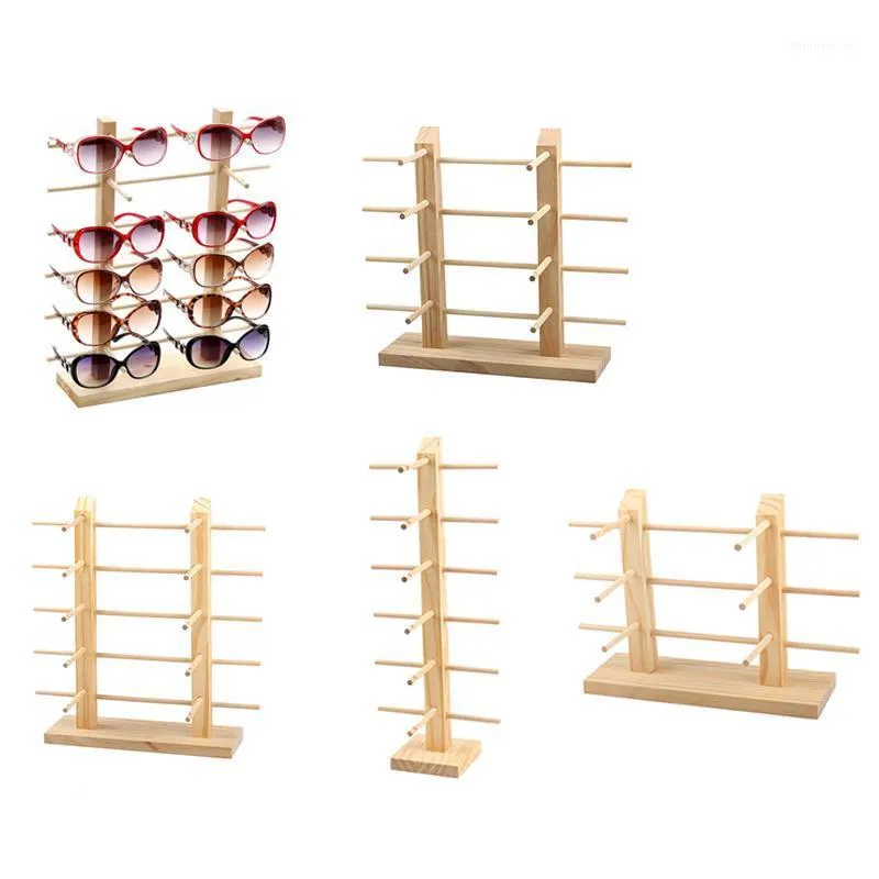 Mode zonnebrillen frames multi -lagen houten zonnebril display rack plank bril Show stand stand juwelenhouder voor paren glazen showcase1