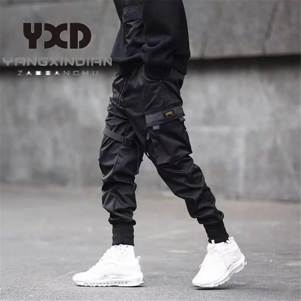 Punk Style Men's mens black cargo trousers - Trendy