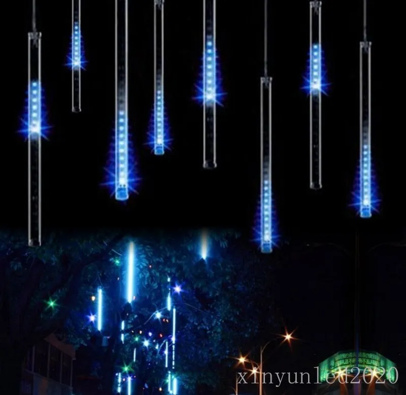 30 سنتيمتر 144led شرائط نيزك دش المطر أنبوب led عيد الميلاد ضوء حفل زفاف حديقة عيد الميلاد سلسلة ضوء عطلة الإضاءة في الهواء الطلق