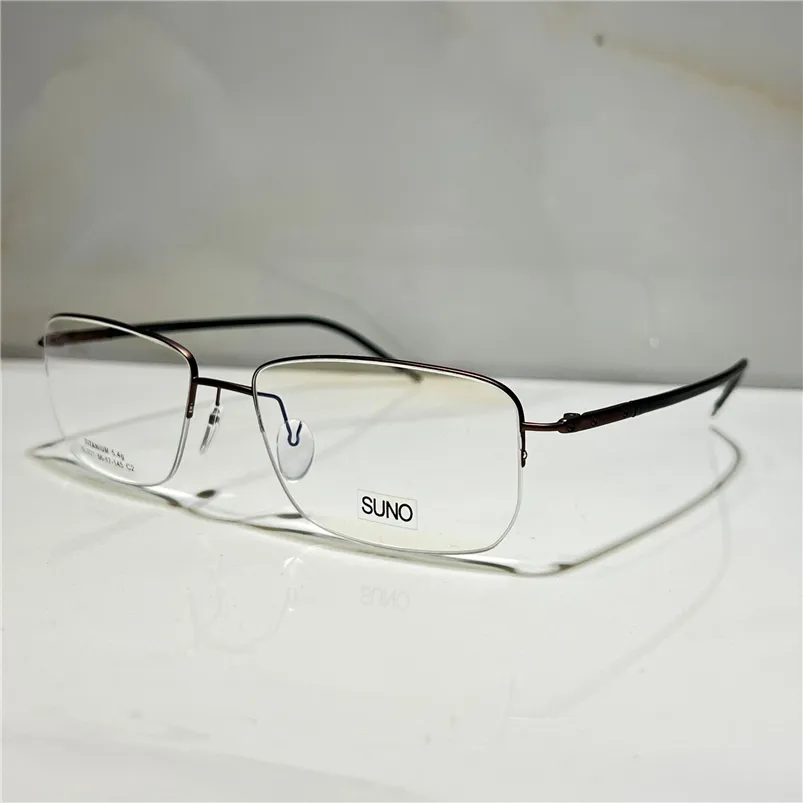 Suno BL021 Optiska glasögon för Unisex Retro Style Anti-Blue Light Lens Plate Square Titanium Ram med låda