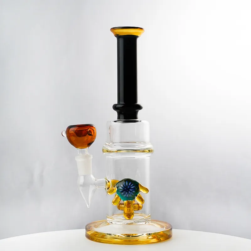 Heady Dab Rig Soffione doccia Perc Narghilè 14mm Bong in vetro con giunzione femmina Tubi per acqua spessa Bong a tubo dritto con la ciotola CS1223