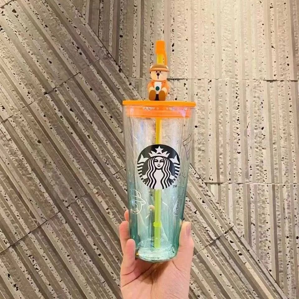 2021 Starbucks Limited Edition Кемпинг Медведь Кружки Двойная Стена Большая Емкость Стекло Сопровождающая Кубок с ColloxPM
