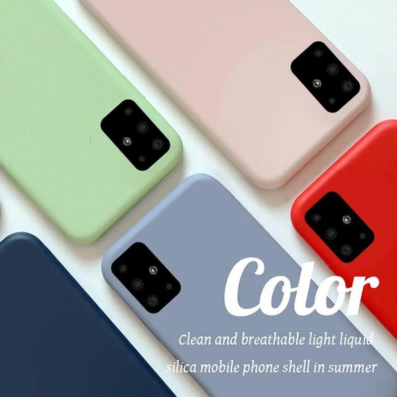 Liquid Silicone Phone Case for Samsung A51 A71 S20 Plus Ultra A30 A50 A70 A7 S10 S9 S8 S7 Note 10 9 8 Plus Original Cover