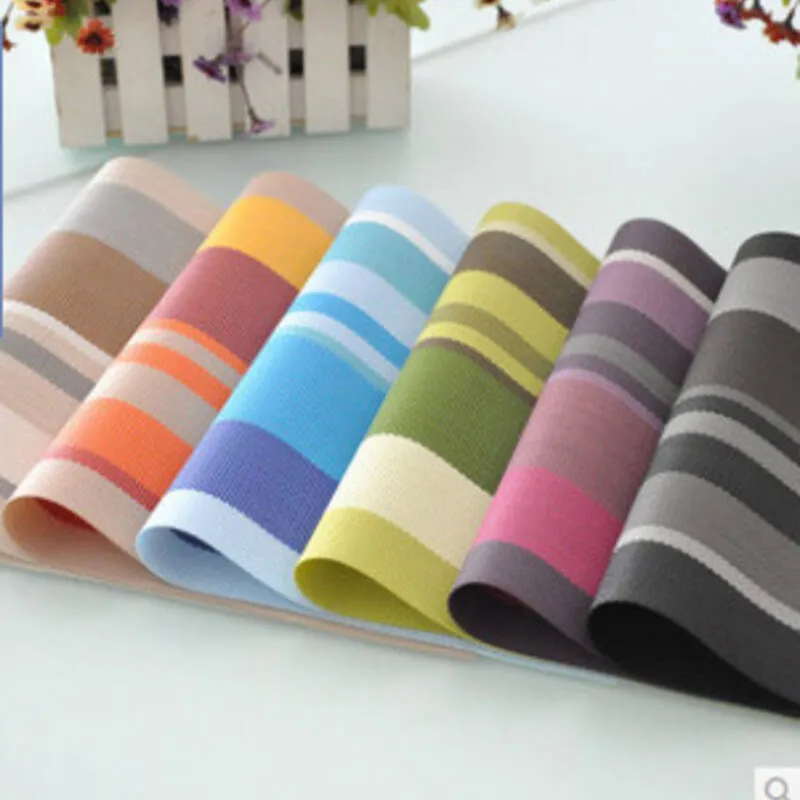 Premium PVC Washable Placemats for Dining Table Mat Non-slip Placemat Set in Kitchen Accessories Cup Coaster Wine Pad stripe tableware mat