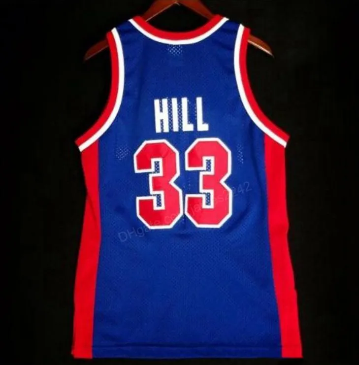 Custom Retro # 33 Grant Hill College Basketball Jersey Mäns Blå Alla storlekar 2XS-3XL 4XL 5XL namn eller nummer toppkvalitet