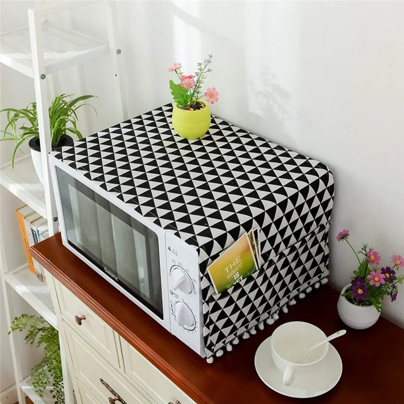 Cotton Microwave Oven Cover, Linen Microwave Oven Cover