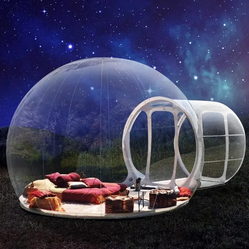 Gonflable Bubble House Resort 2 Personnes 3m Souffleur Gratuit En Plein Air Gonflable Camping Tente Famille Arrière Cour Transparent Livraison Gratuite