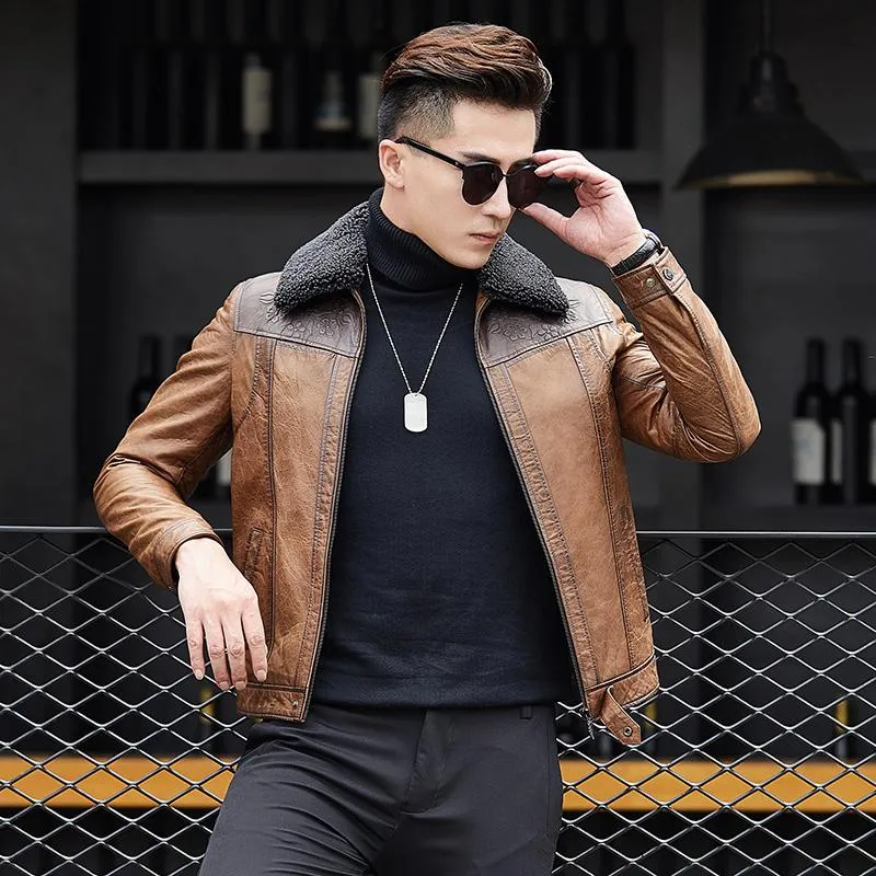 Manteau de clearance cuir homme moto