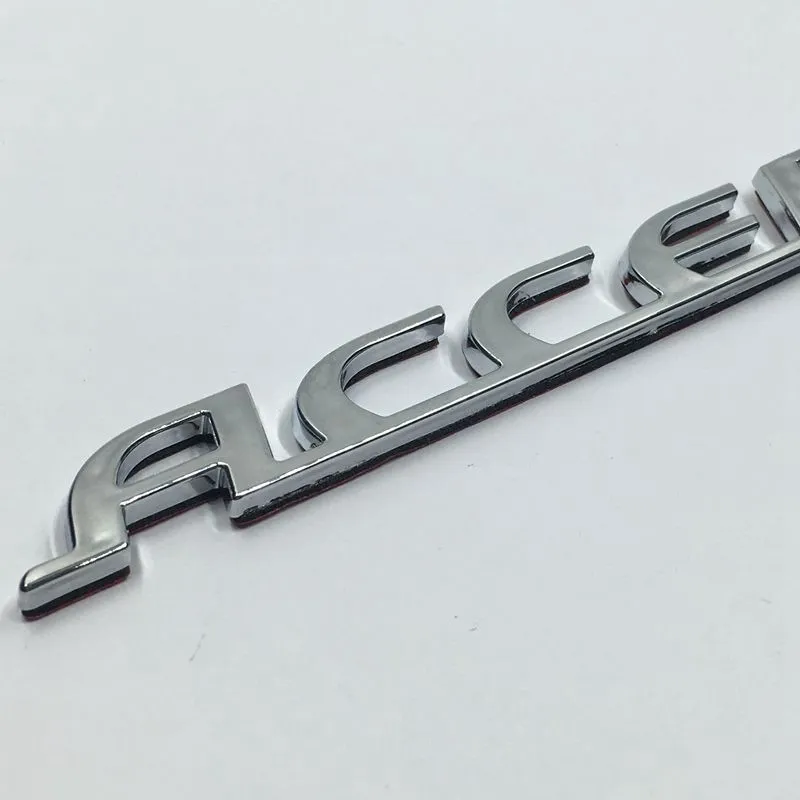 Litery 3D dla Hyundai Accent emblemat na bagażnik samochodu ABS Chrome odznaka Logo tabliczka znamionowa naklejka